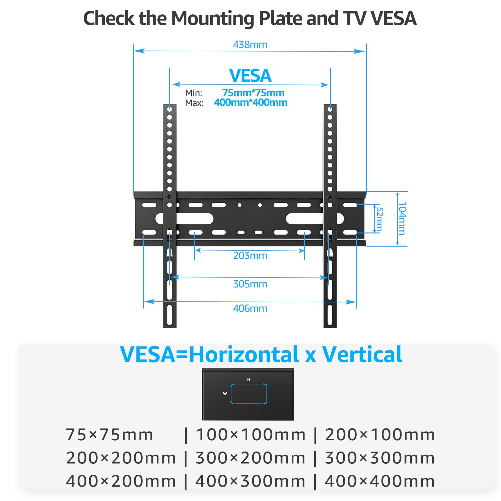 MOUNTUP Ultra Slim TV Wall Bracket for 26-60 inch Flat&Curved TV, Low Profile Wall Mount 23mm from Wall up to 45 KG, with Max VESA 400X400mm, EU0082-F — view 6
