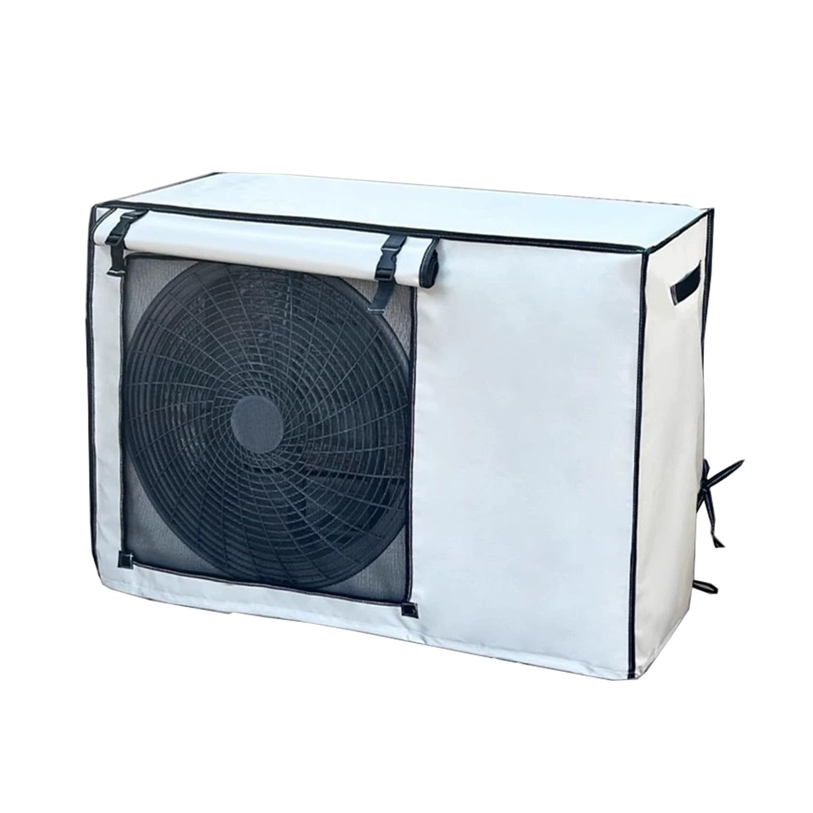 Protege Moteur Clim, Housse Pompe A Chaleur, avec Boucle Fixe, Tissu Oxford, Protection Solaire, Imperméable et Résistante à la Neige(86x33x56cm/33.8x13x22in)