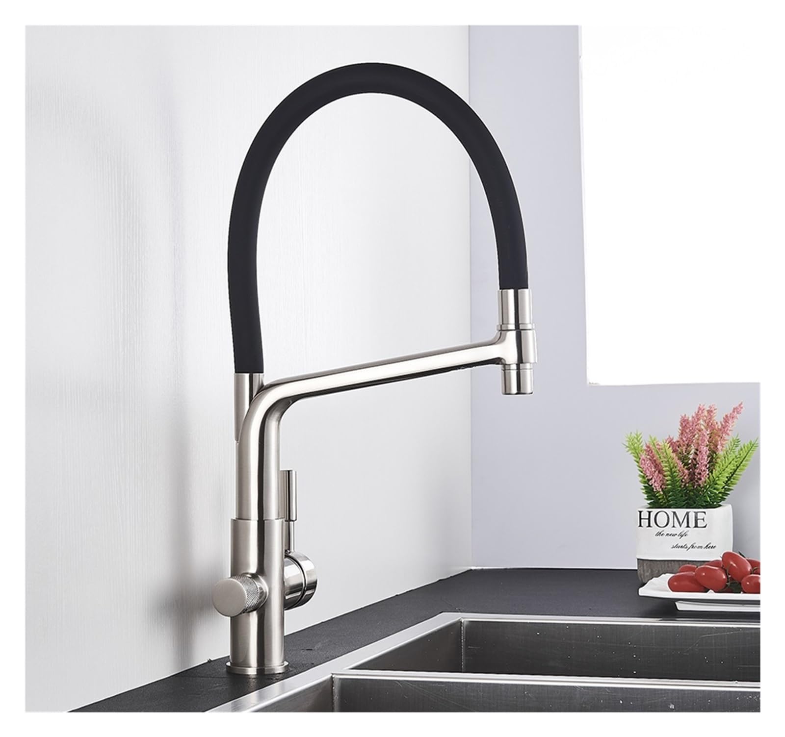 Faucet Matte Black Sink Faucet Tap Pure Filter Mixer Crane Handles Purification Kitchen Hot and Cold Water Tap (Brushed Nickel a A)