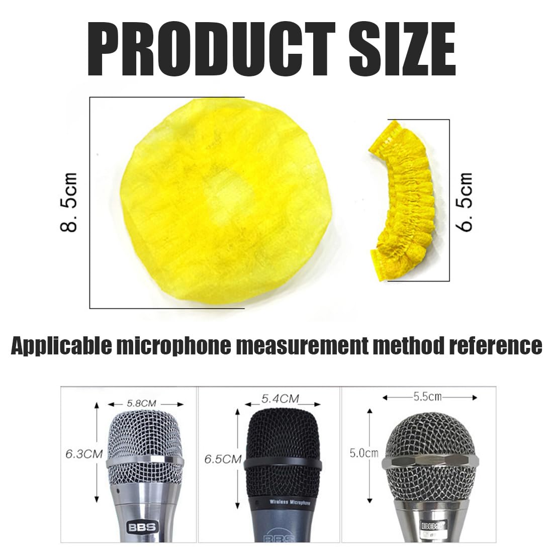 50 housses de microphone hygiéniques tissu non tissé, adaptées à la plupart des microphones portables pour karaoké, concert, enregistrement de karaoké (5 couleurs, 10 de chaque couleur)