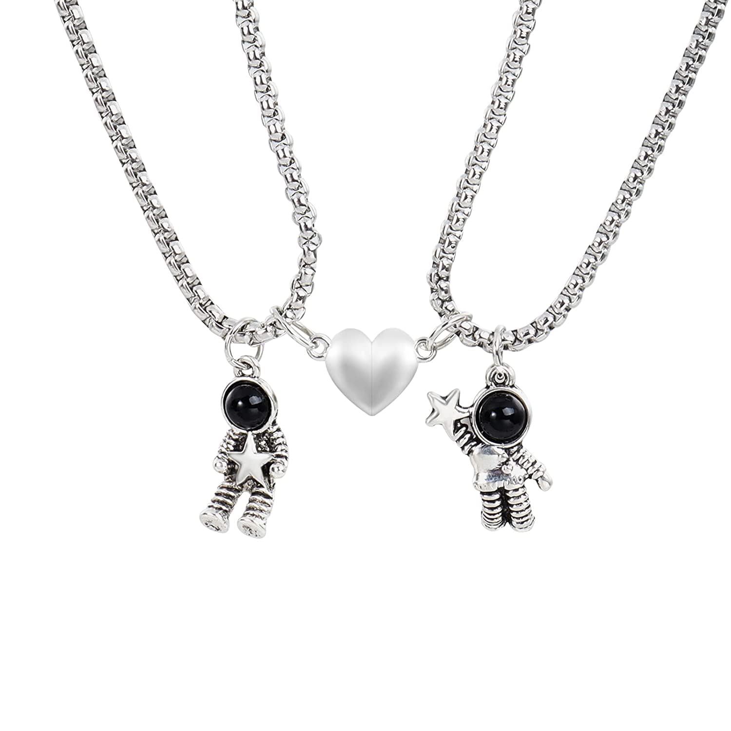 VR Creatives Unisex-Adult ,Couple Necklace For Him Her Friendship Necklaces Matching Astronaut Heart Pendant Necklace For Couples Valentine Gift (B0C5SVVFDJ) Amazon Price History, Amazon Price Tracker