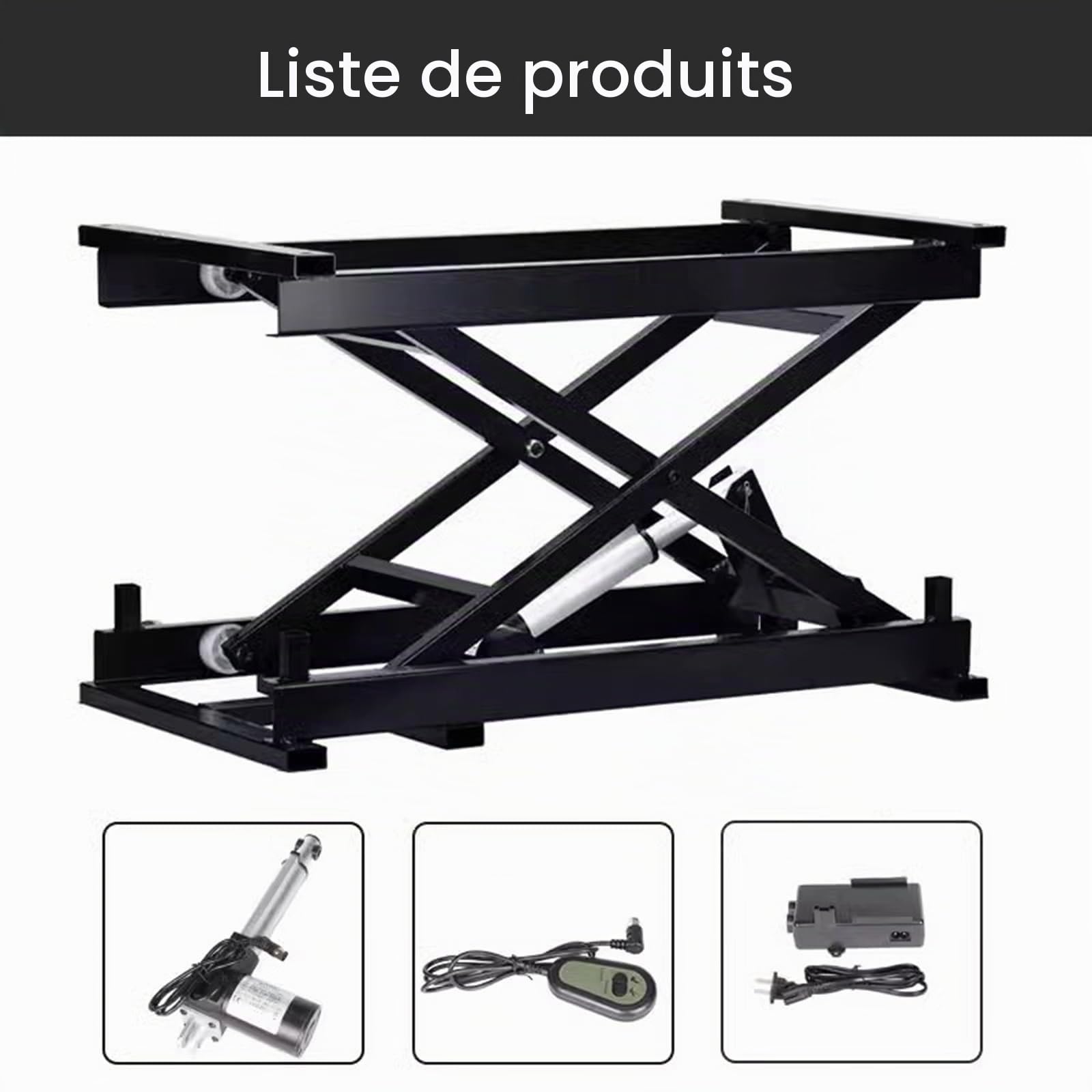 Table Élévatrice Électrique De 30 Pouces, Table Élévatrice À Ciseaux pour Table À Manger, Plate-Forme Élévatrice Réglable en Hauteur De 200 À 680 Mm, avec Contrôleur Filaire