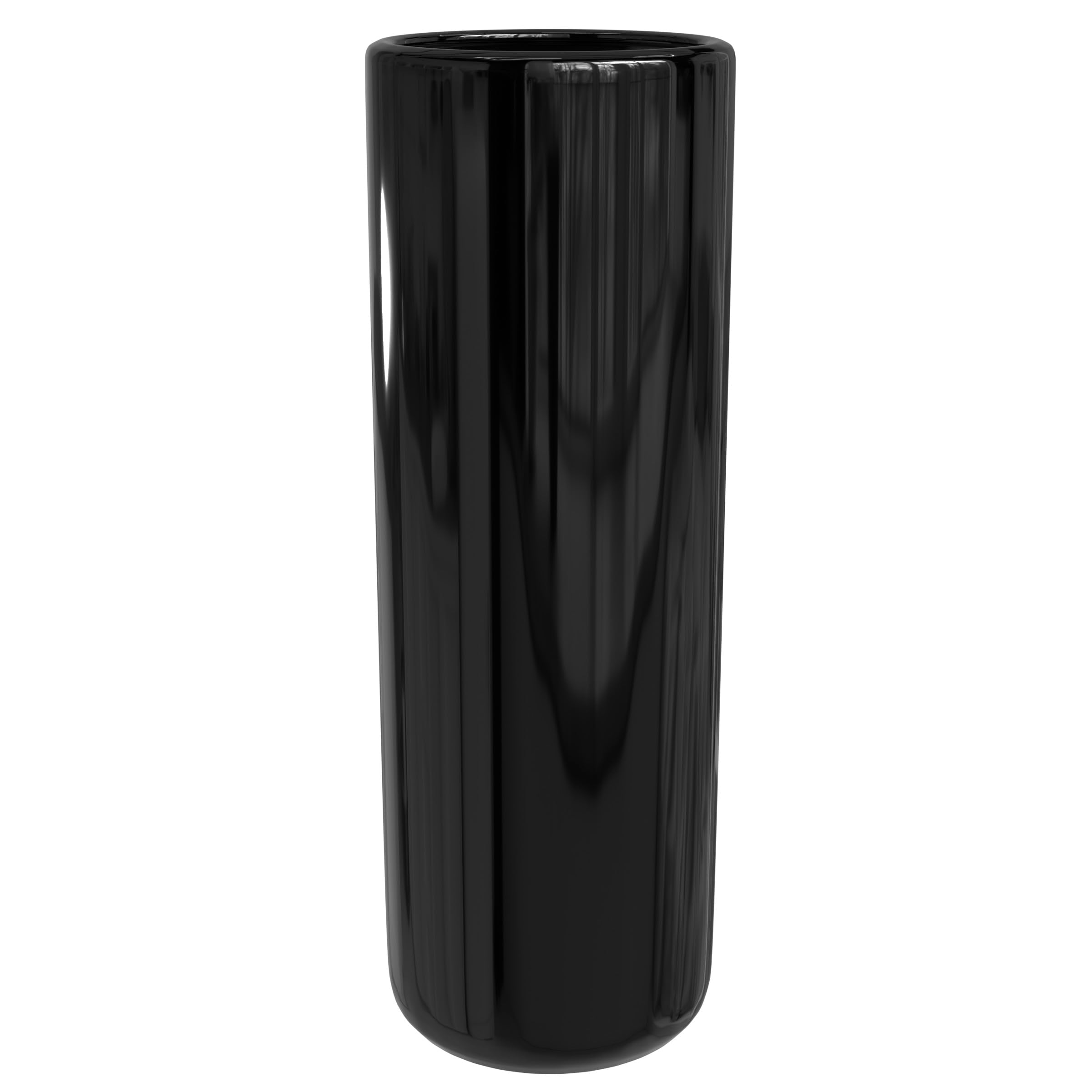 Oriental Furniture 24" Solid Black Porcelain Umbrella Stand