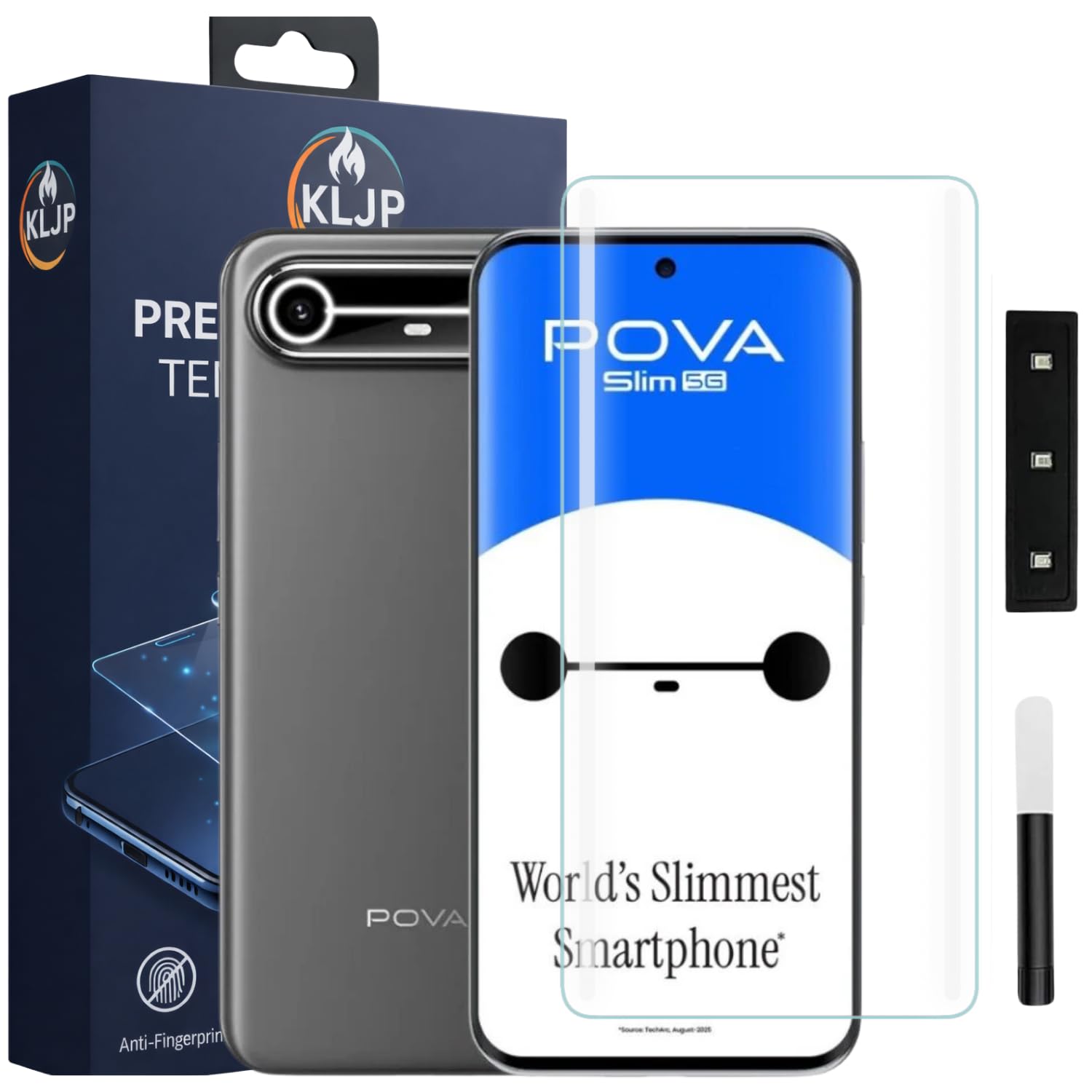 Premium HD+ UV Tempered Glass Screen Protector For Tecno Pova Slim 5G (Pack of 1) Full Adhesive UV Curved Screen Protector Case Friendly HD Clarity with installation kit