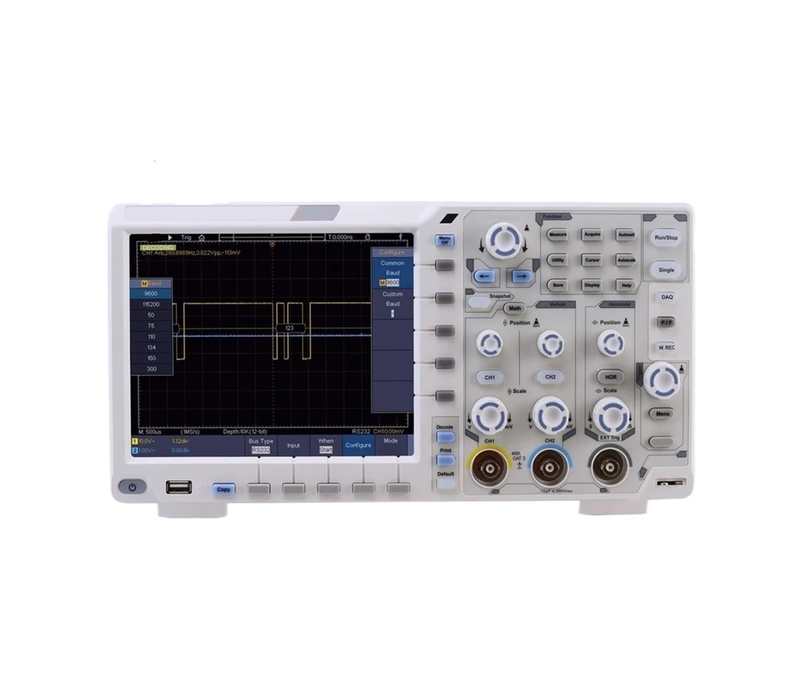 Osciloscopio Digital XDS2102A de 100 MHz, 1 GS/s, 2 Canales, Longitud de Registro Externo de 12 bits(Standard Edition)
