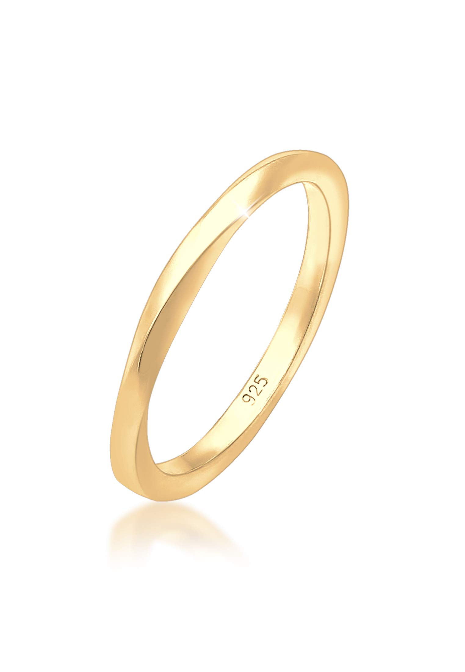 Elli Ring Damen Gedreht Klassisch 925 Silber