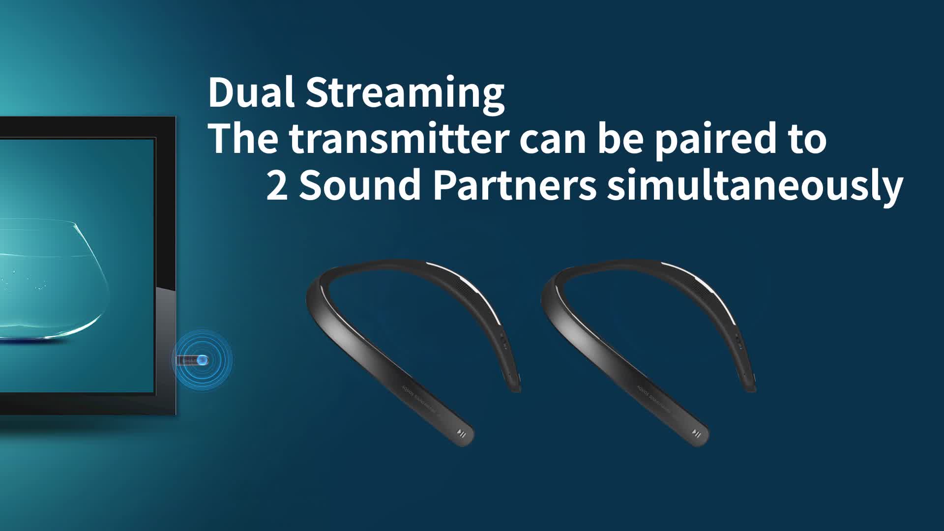 SHARP AN-SS1(BK) Aquos Sound Partner Wireless Neckband Headphones