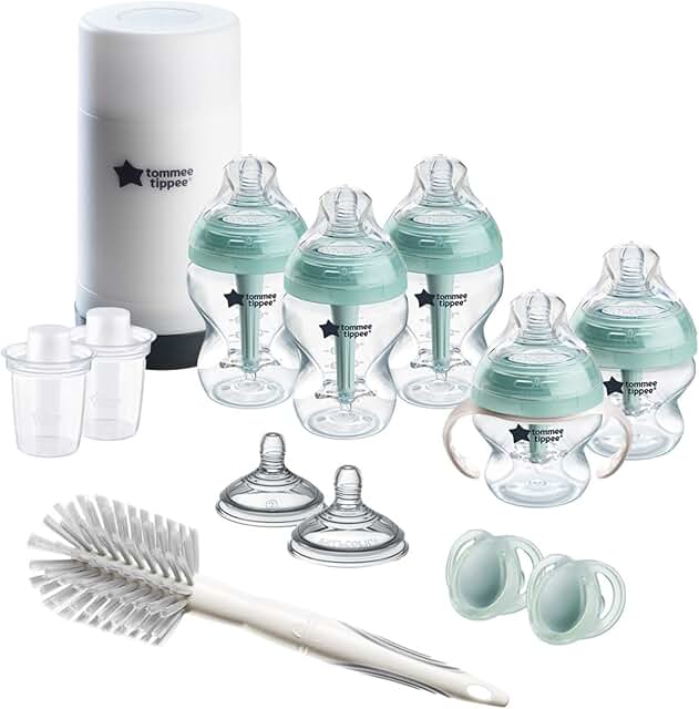 Tommee Tippee Advanced Anti-Colic 14 Piece Baby Bottle, Travel Bottle Warmer & Pacifier Set, 5 BPA Free Bottles, 0+ Month...