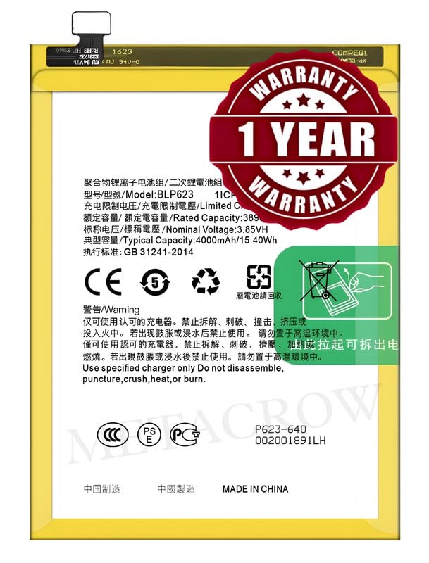 Image of Original BLP623 Battery Compatible for Oppo R9s Plus (CPH1611) | F3 Plus (CPH1613) - (4000mAh) - 1 Year Warranty JK1