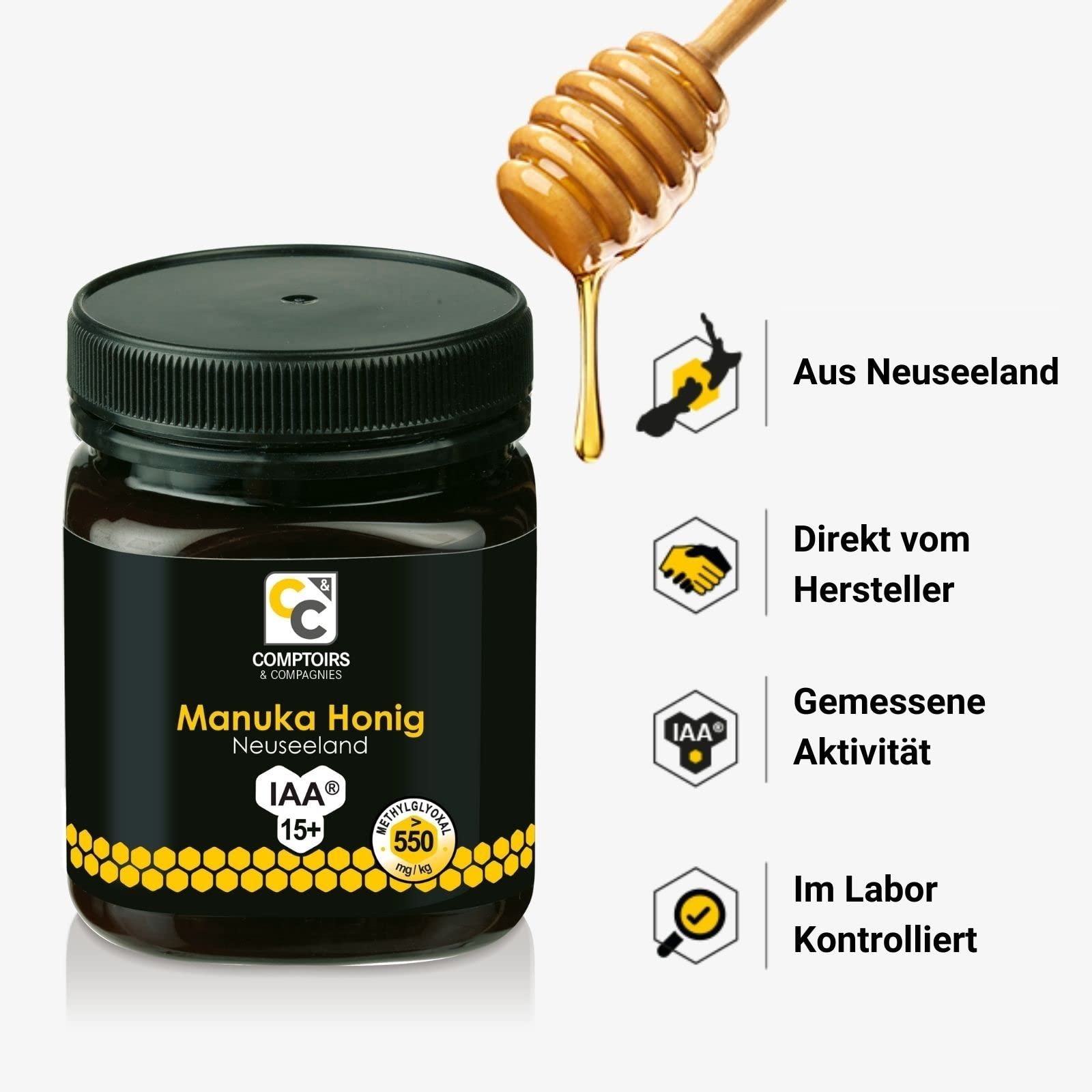 Comptoirs et Compagnies - Manuka Honig - MGO 550 - IAA15+ - Aus Neuseeland - 250g