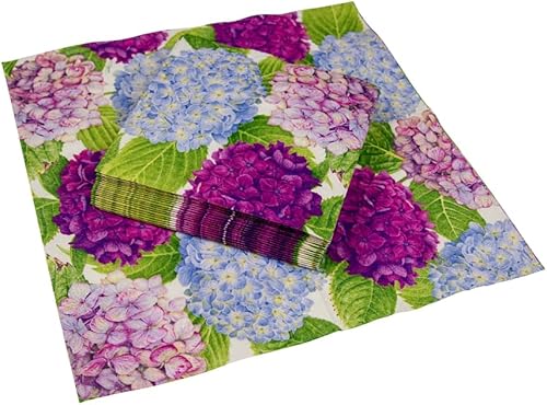 Miniatura 7 de Caspari Servilleta de cóctel de hortensias para jardín, multicolor