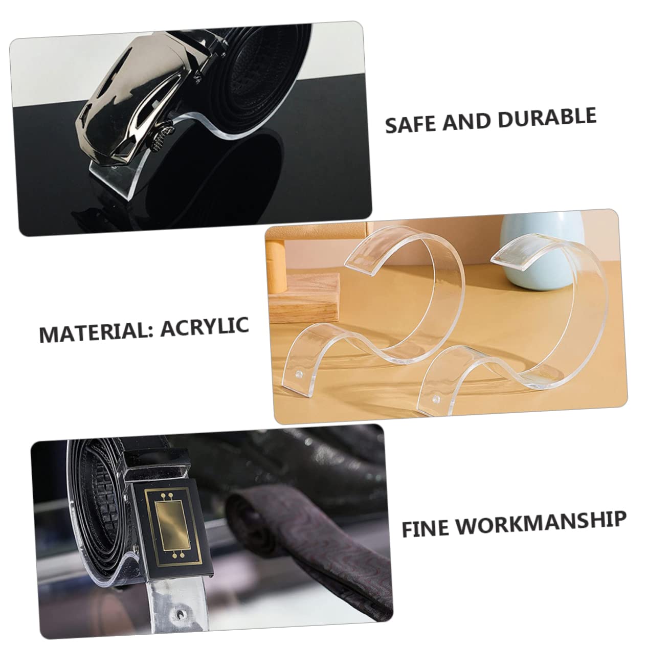 Garneck 10 Stück Acryl Gürtelständer S-förmig Transparenter Gürtelaufbewahrungsständer Für Zuhause Und Geschäft Zubehör Organizer