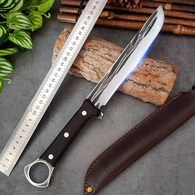 Knives Japanese Brisket Slicing Knife, 7.9" Premium High-Carbon Butcher Breaking Knife Hand Forged Long Meat Trimming Carving Knife for Turkey Slicing Meat Rib Roast BBQ Christmas Gifts