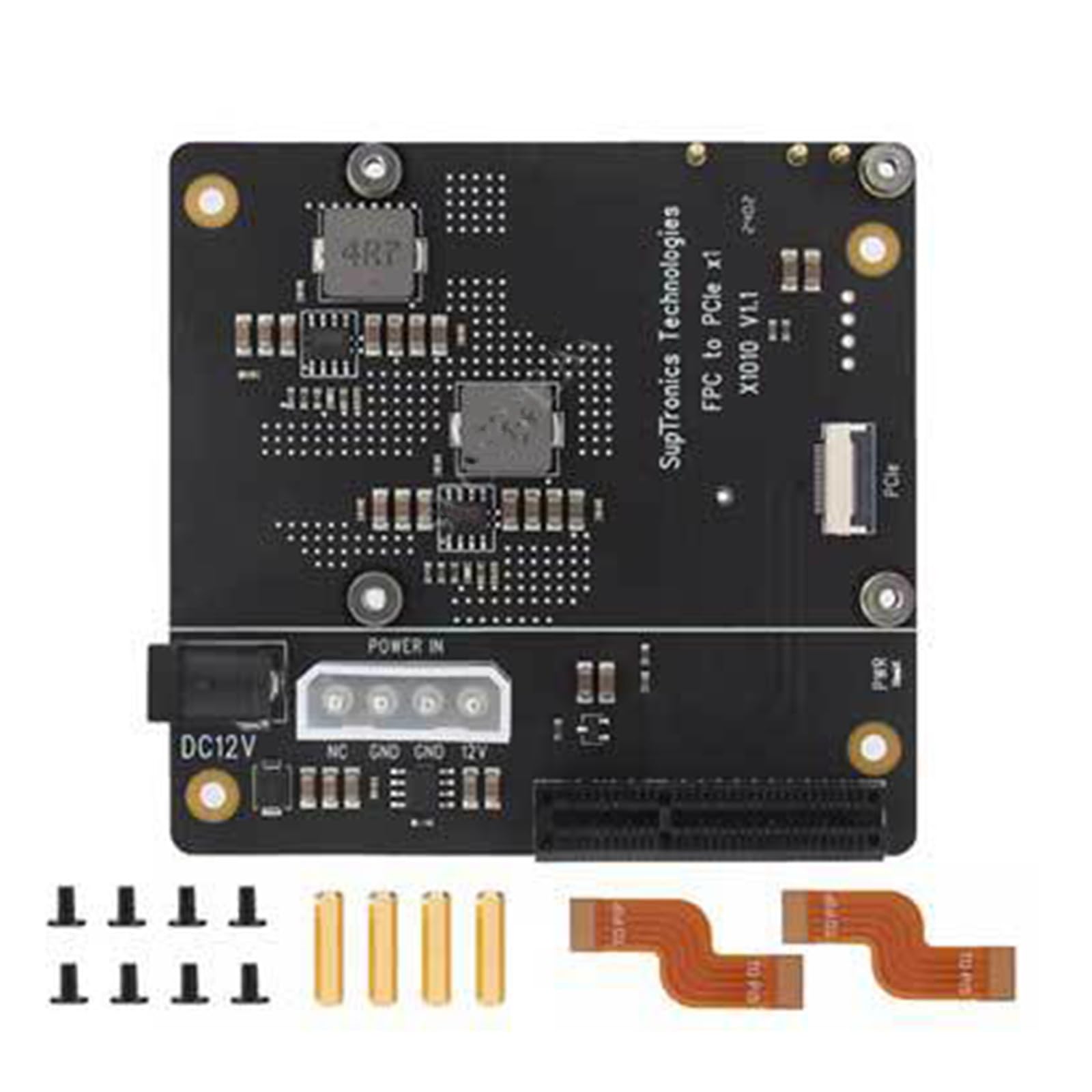 Conectores PCIe para expandir placas de desarrollo usando fuente flexible 8