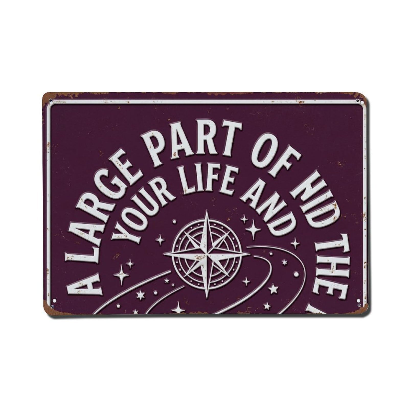 Life Needs Purpose Wisdom Retro Motivational Slogans Metal Tin Sign Plaque Wall Decor for Cafe, Club Bar, Office, Home Garden Metal Poster 8x12Inch