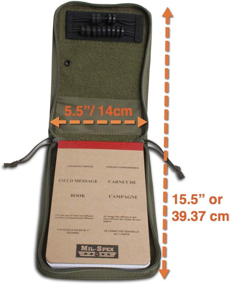 Tactical Notebook Covers Canadian Field Message Pad Cover System | with Utility Strap on Front | Fits 6.75” x 4.5” Notepad for Canadian Forces FMP | Durable Tactical Organizer (Multicam)