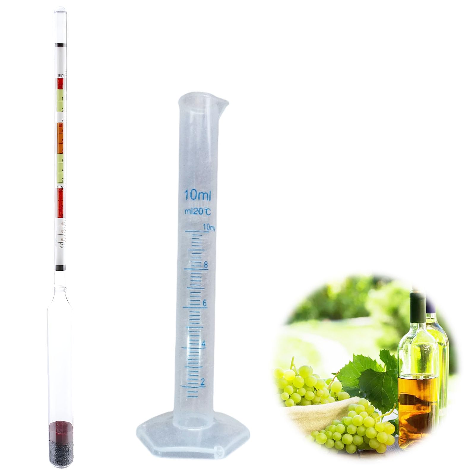 Hydrometer, Home Brew Hydrometer, Triple Scale Set, 100ml Trial Sampling Jar, Hydrometer for Home Brewing, Wine and Beer Making Testing Kit,Brewing Your Own Homebrew