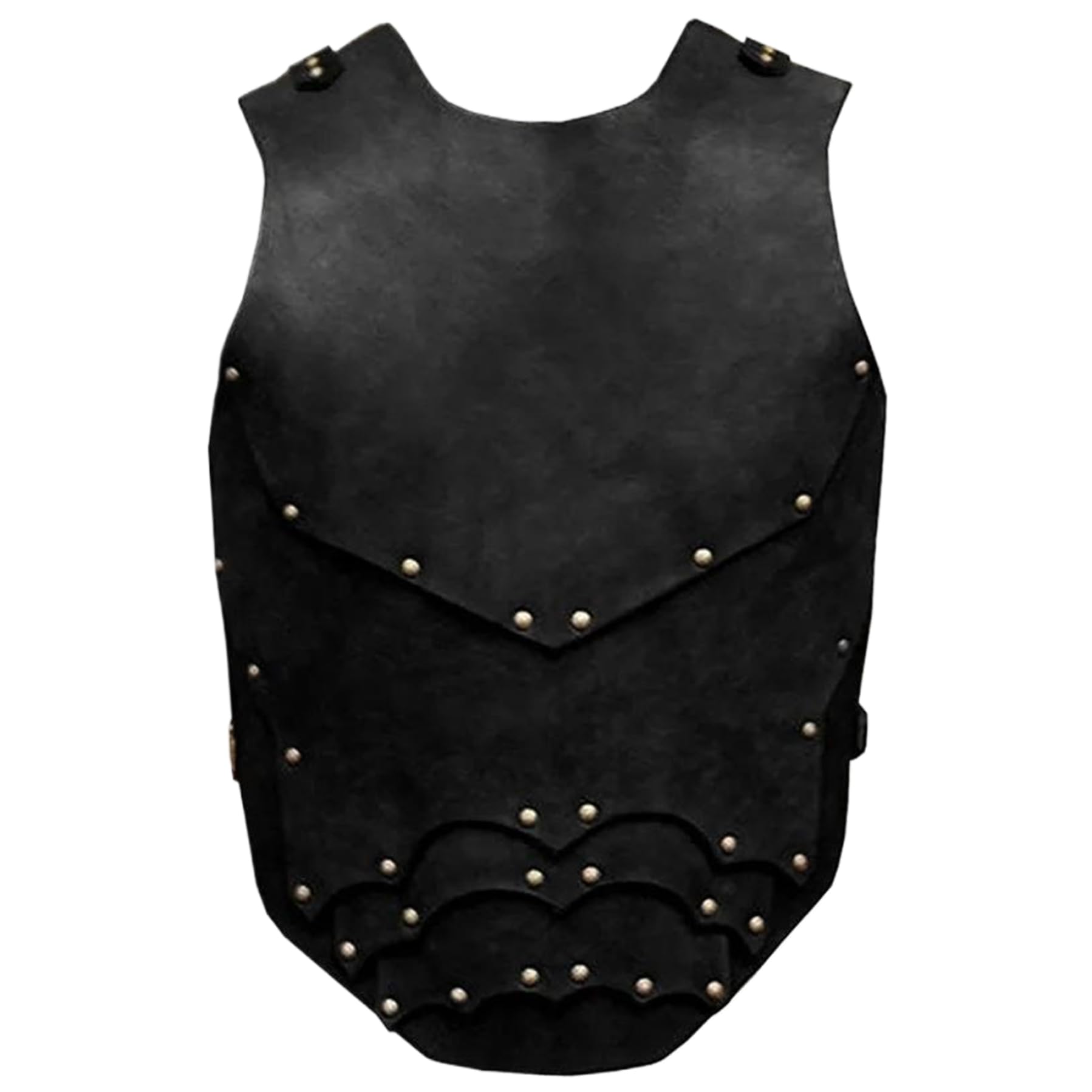 SHITOOMFE Chest Armor,Medieval Costume Men PU Leather Armor Adjustable Chest Armor, Viking Warrior Chest Plate Armor, Black Retro Knight Body Armor for LARP Halloween Cosplay Party