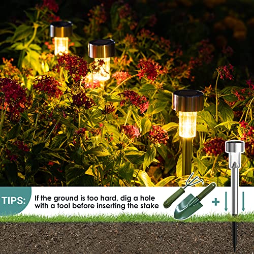 Gigalumi 8606 16 Pack Solar Path Lights Outdoor,Solar Lights Outdoor Waterproof,Stainless Steel Led Landscape Lighting,Solar Garden Lights thumb #5
