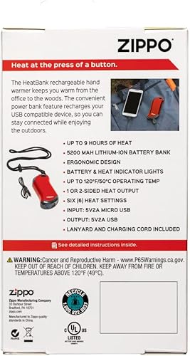 Vista 12 de Zippo Calentador de manos recargable Heatbank 9s