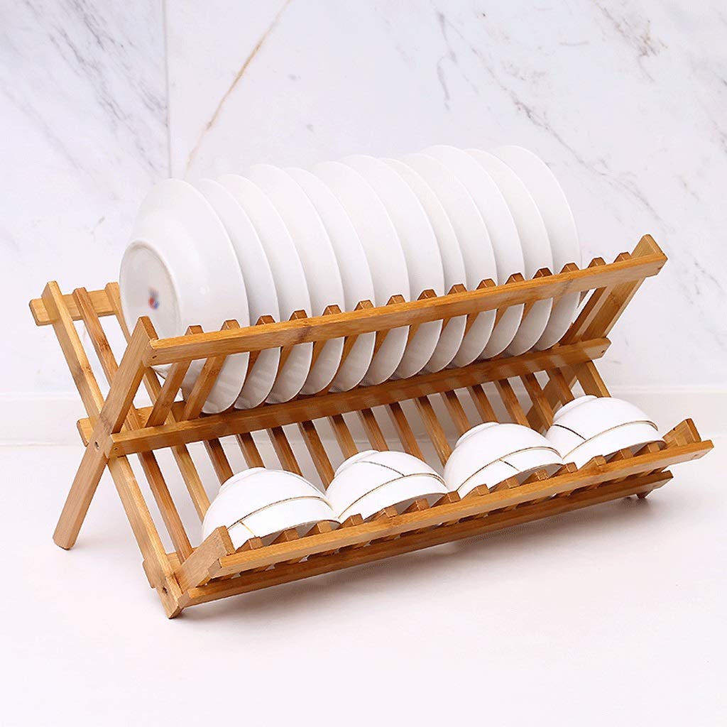 Rejilla para Platos Rejilla para Platos Escurridor de Cocina Rejilla para Platos Rejilla para Platos de bambú de bambú Rejilla para Cocina Almacenamiento de vajilla Rejilla para pl