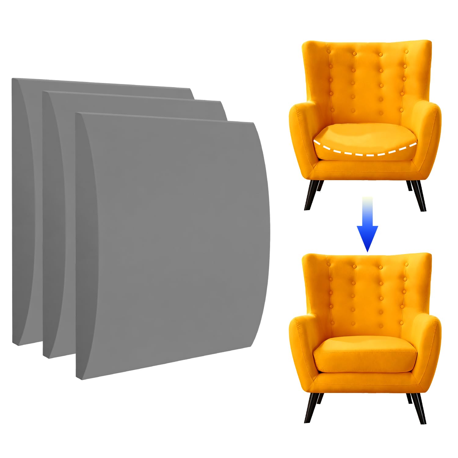 Aslhuioo Sofa Support Boards 3 Seater, 50x50cm Cushion Support Sagging Seat