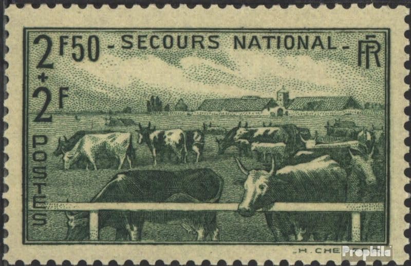 Prophila Collection Francia 499 con pliegue 1940 Ayuda nacional (sellos para coleccionistas) Vino/Agricultura