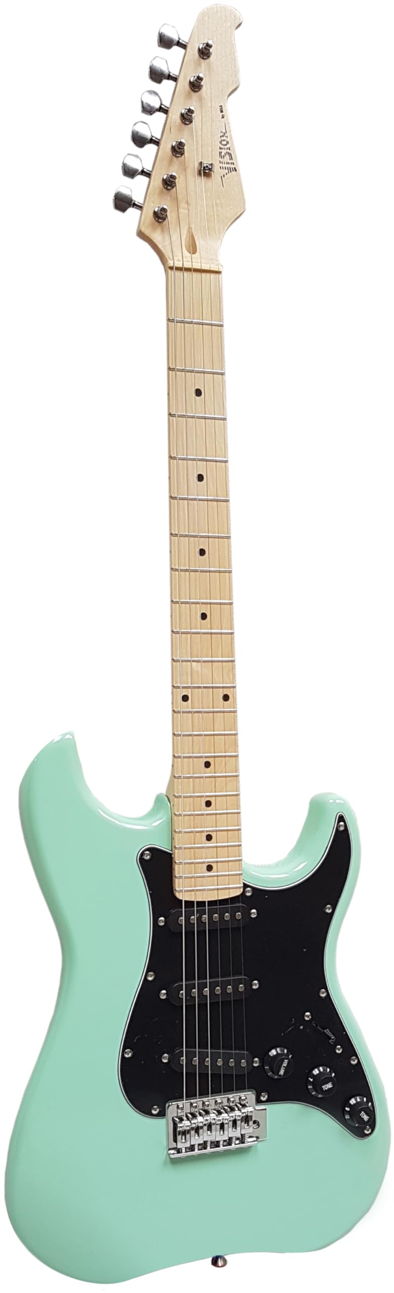 ELEKTROGITARRE MINT - E-GITARRE MIT MASSIVHOLZKÖRPER TÜRKIS - VISION SOUND - AHORN GRIFFBRETT - PICKUP + KABEL - ST7 MINT