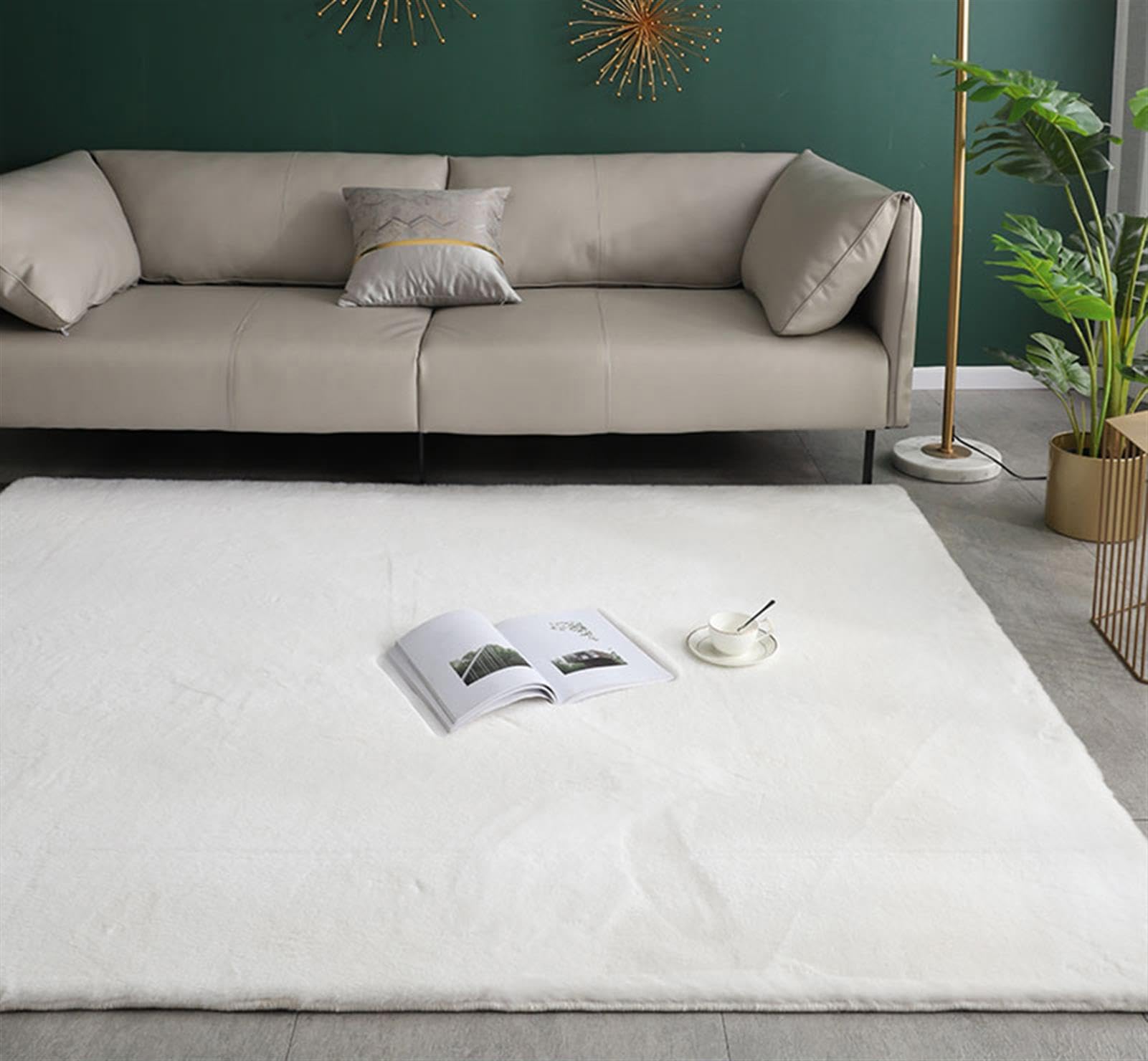 Tappeto fatto a mano in morbido cotone a pelo corto bianco per soggiorno, cucina, camera da letto e corridoio, decorazione di grandi dimensioni, lavabile in lavatrice, 60 x 110 cm