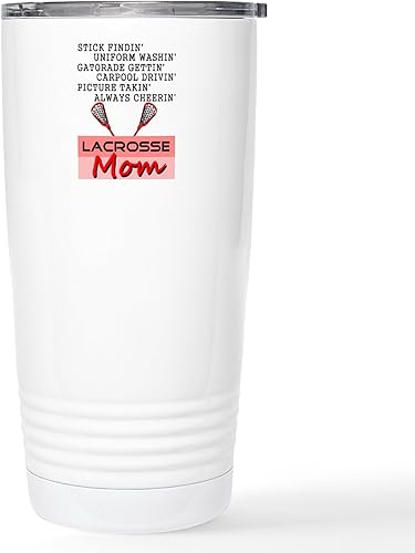 CafePress LACROSSE MOM - Taza de viaje de acero inoxidable, 20 onzas, vaso de café aislado de acero inoxidable