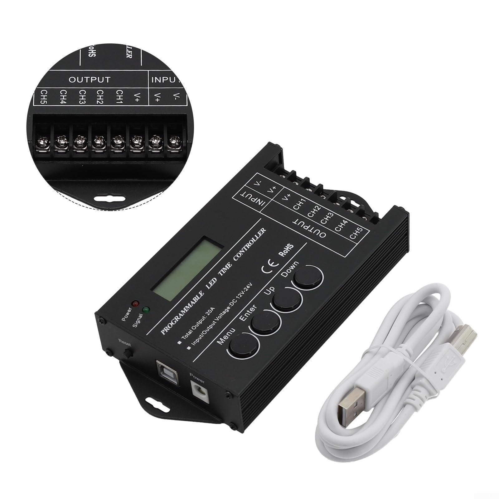 TC420 Minuteur programmable pour éclairage d'aquarium à LED Version standard avec écran