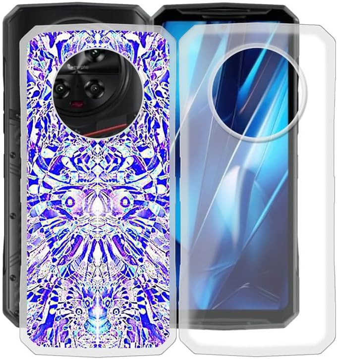 Phone Case for Doogee DK10 (6.67"), 2 Pcs Shockproof Soft TPU Silicone Bumper Shell, [Ultra-Thin] [Anti-Yellowing] Back Cover for Doogee DK10 - Clear + Mirror Image