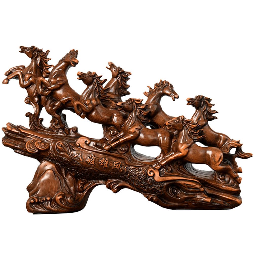 Wystrój domu żywica Chiński zodiak Statua konia Feng Shui Figurka konia Rzeźba Bogactwo Dobrobyt Figurki Przedmioty kolekcjonerskie Dekoracja stołu na brelok do kluczy Biżuteria,M