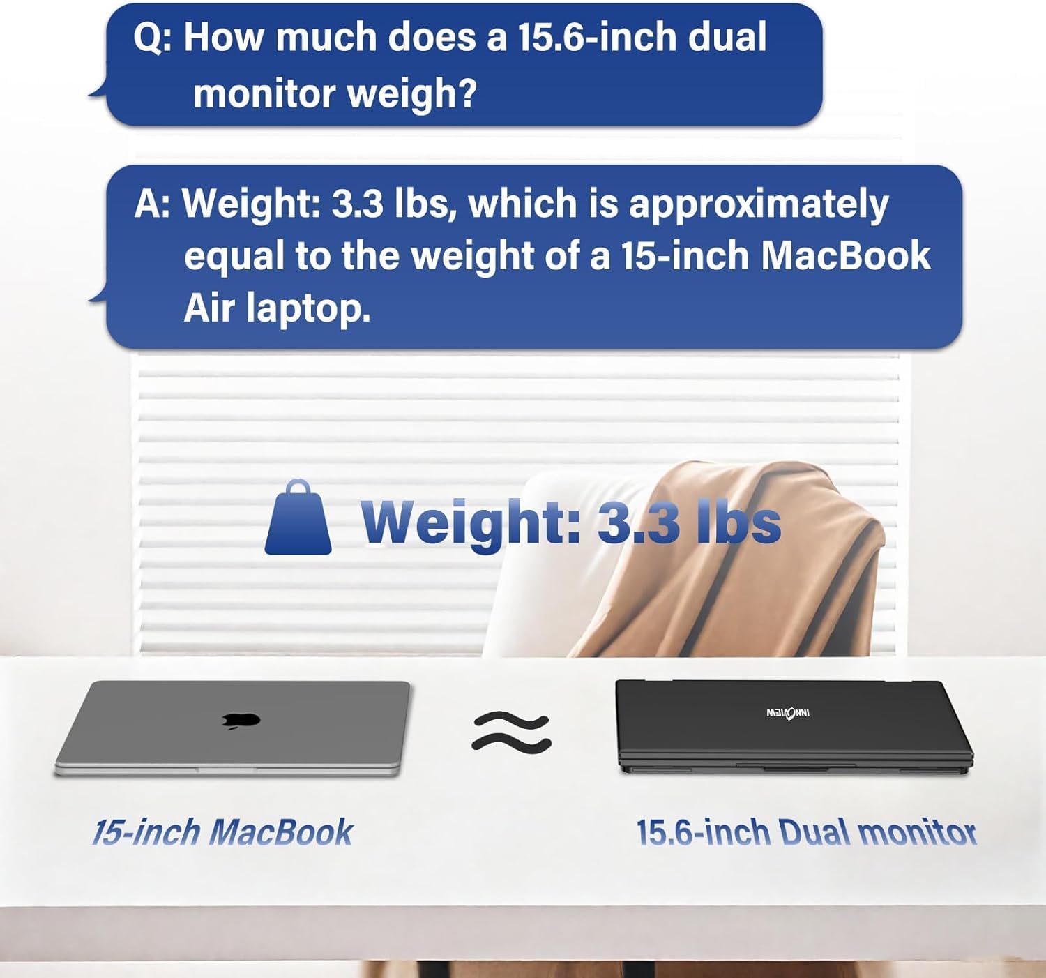 InnoView Laptop Screen Extender 15.6" Dual Portable Monitor 1080P FHD Folding Triple Monitor HDMI (No Extended) USB-C Portable Monitor for Laptop Windows(No Driver Needed) Mac(Driver Needed) - Image 8