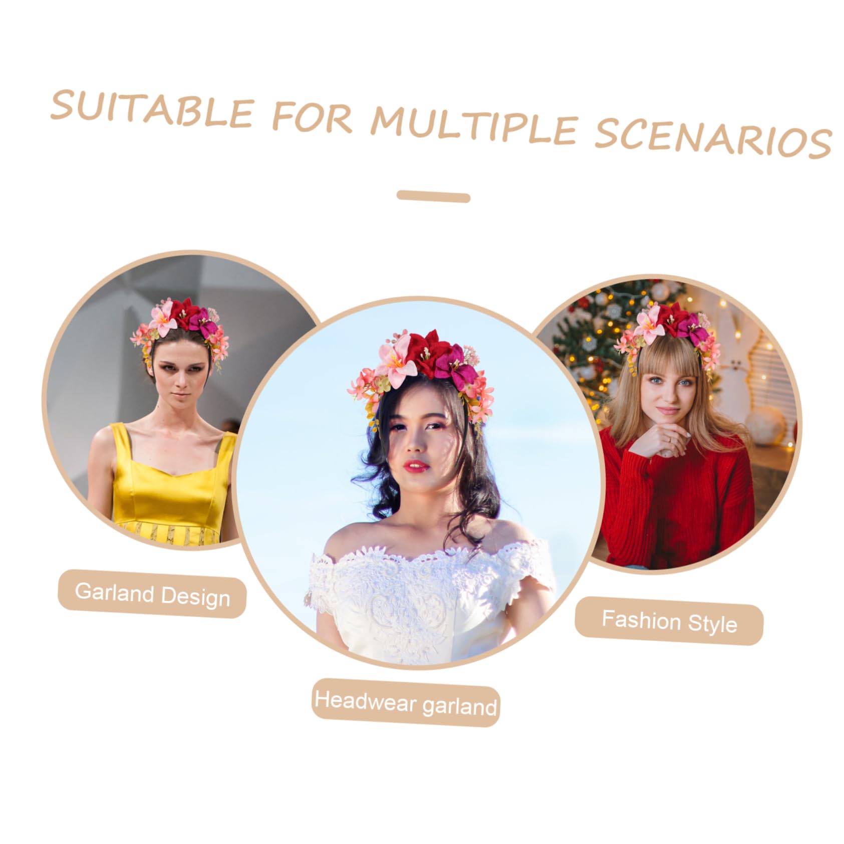 Healeved 4pezzi Cerchietto Floreale Elegante Per Cerimonia e Occasioni Speciali Accessorio Per Con Fiori Di Giglio Per e Matrimoni