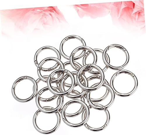 Miniatura 5 de 20 piezas Llavero Accesorios Mosquetón Acero Inoxidable Anillos de Salto de Acero Inoxidable Clip Mosquetón Redondo Metal O Anillo Anillo Dividido
