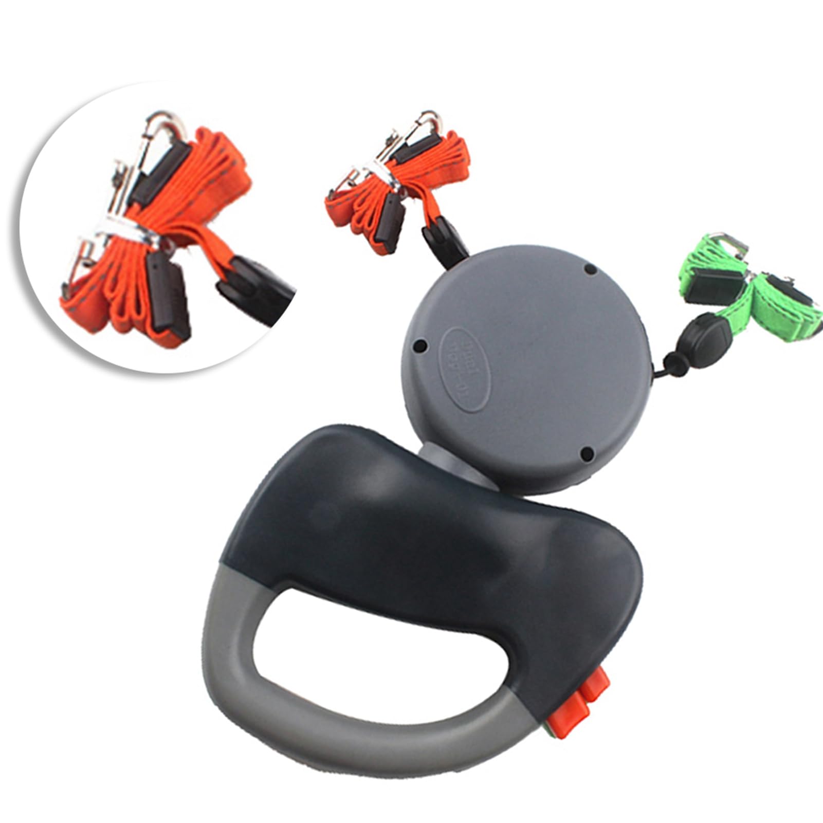 Generic Corde Rétractable pour Chien, Double Laisse, Enroulement Automatique, Laisse de Traction Durable pour Animaux de Compagnie, Marche avec Deux Chiens, 3 Mètres (Grey)