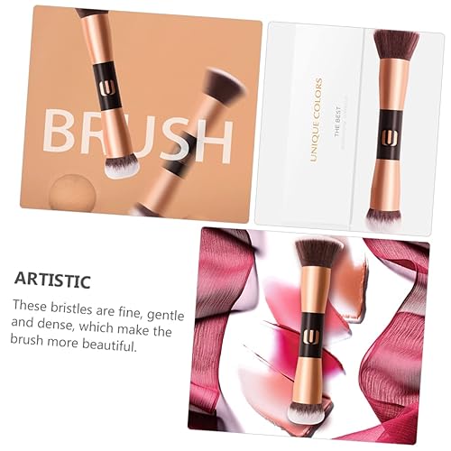 Miniatura 6 de NOLITOY Brocha de maquillaje de doble extremo, herramientas faciales, bronceador, rubor líquido, sombra de ojos, cepillo de polvo, cepillo de