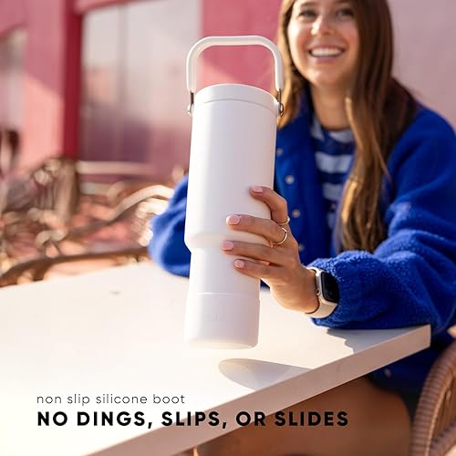 Miniatura 6 de Simple Modern Trek Pivot - Vaso de pajilla abatible de 40 onzas con asa, botella de agua y bota, tapas intercambiables con pajilla y para beber,