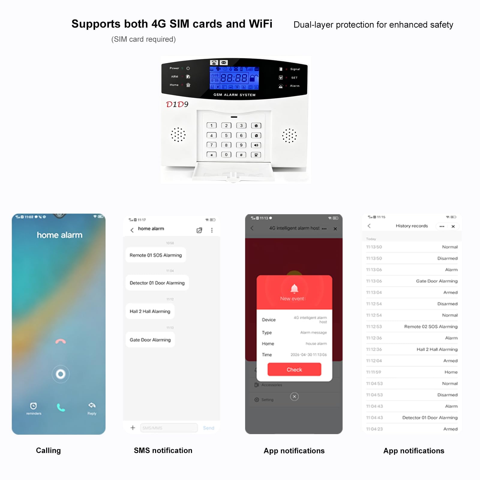 Sistema de alarma inalámbrico GSM para el hogar