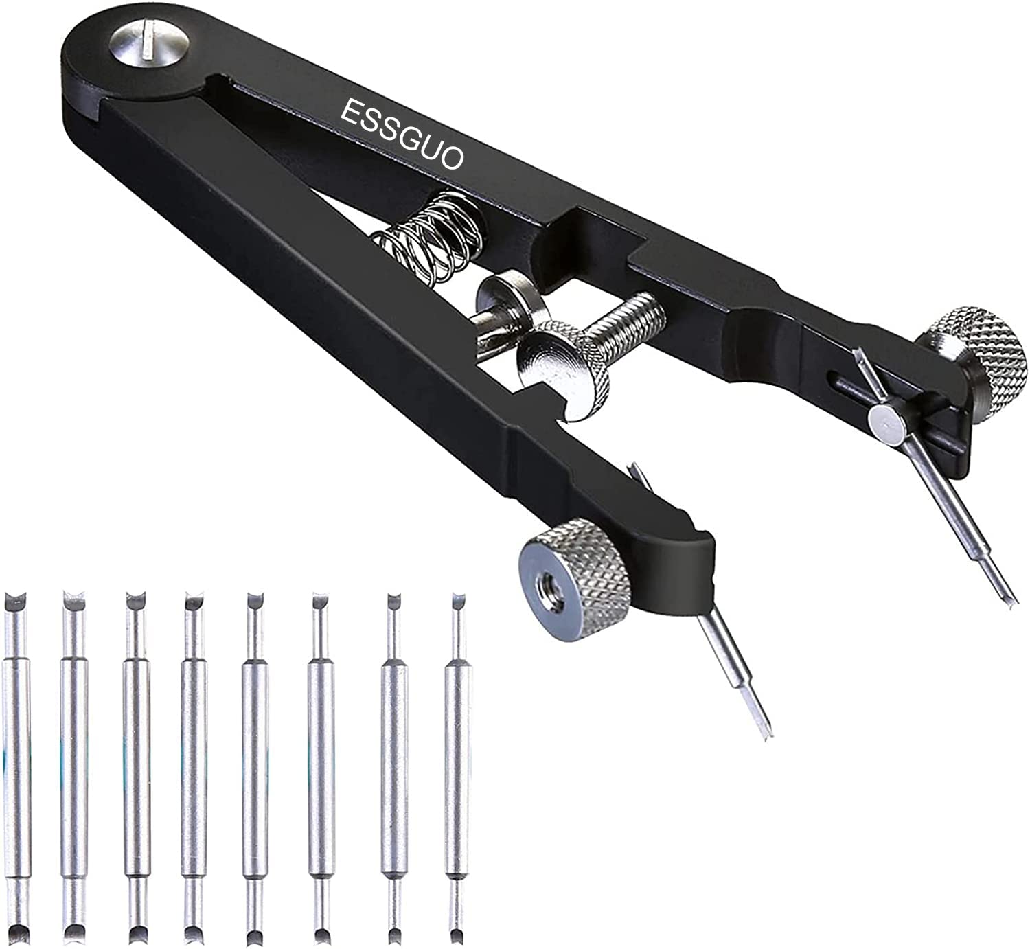 Watch Spring Bar Pliers Tool, Spring Bar Tweezer, Watch Band Replacement Tool with Durable 8 Tips Pins, for Watch Wrist Bands Strap Removal Repair Fix Kit