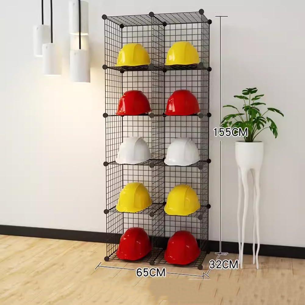 Soporte para Sombreros, Organizador de Cascos, estantes para Colgar Sombreros, Soporte de Metal de pie para Cascos de Bicicleta, estantes modulares apilables, r,Black-65x32x158cm