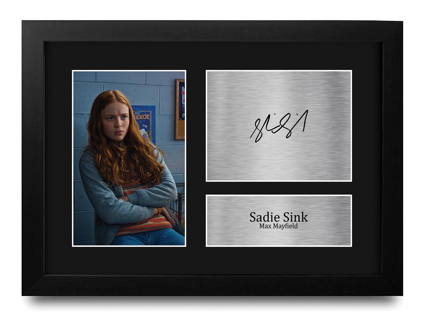 HWC Trading Sadie Sink Strange Hawkins Thing Max Mayfield Gifts Printed Signed Autograph Picture for TV Show Fans - A4 Framed