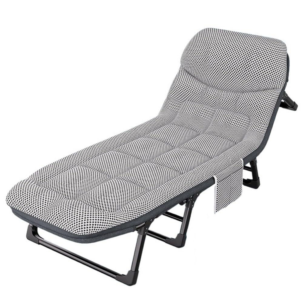 Lit pliant extérieur avec matelas moelleux pliable pour camping et bureau