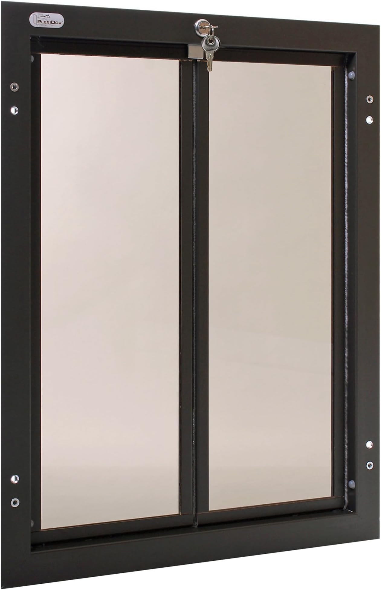 Performance Pet Doors for Dogs and Cats - Door Mount Dog Door with Lock and Key - Bronze, X-Large Sizes