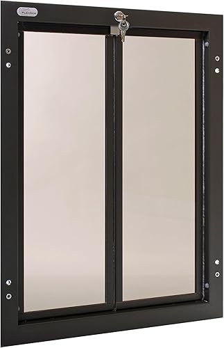 PlexiDor Performance Pet Doors for Dogs and Cats - Puerta de perro con cerradura y llave - Bronce, tamaños XL