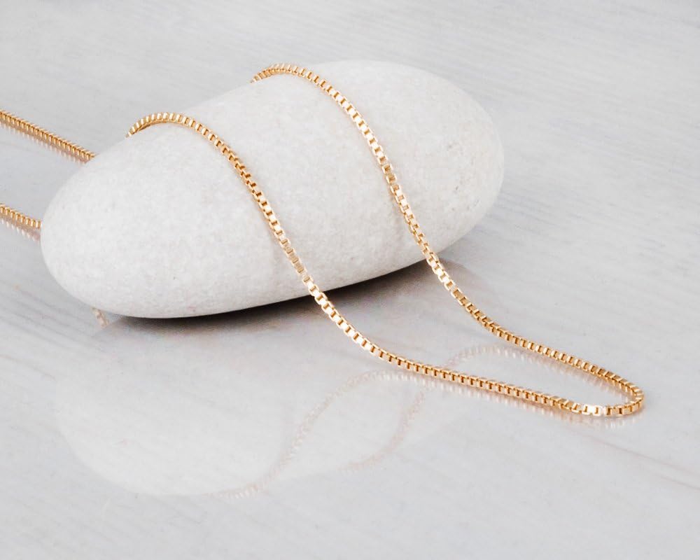 Box Chain Choker Necklace – Gold Filled or Sterling Silver, Delicate Minimalist Layering Jewelry, size choice inside - Image 5