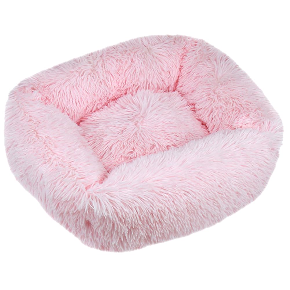 HotYou Plush Donut Dog Bed, Calming Rectangle Bed for Cat Dog 2.5-40KG, Soft and Fluffy Cuddler Pet Cushion Self-Warming Puppy Beds Machine Washable,Pink 3,XXL 110 * 90 CM(<40KG) — image 1