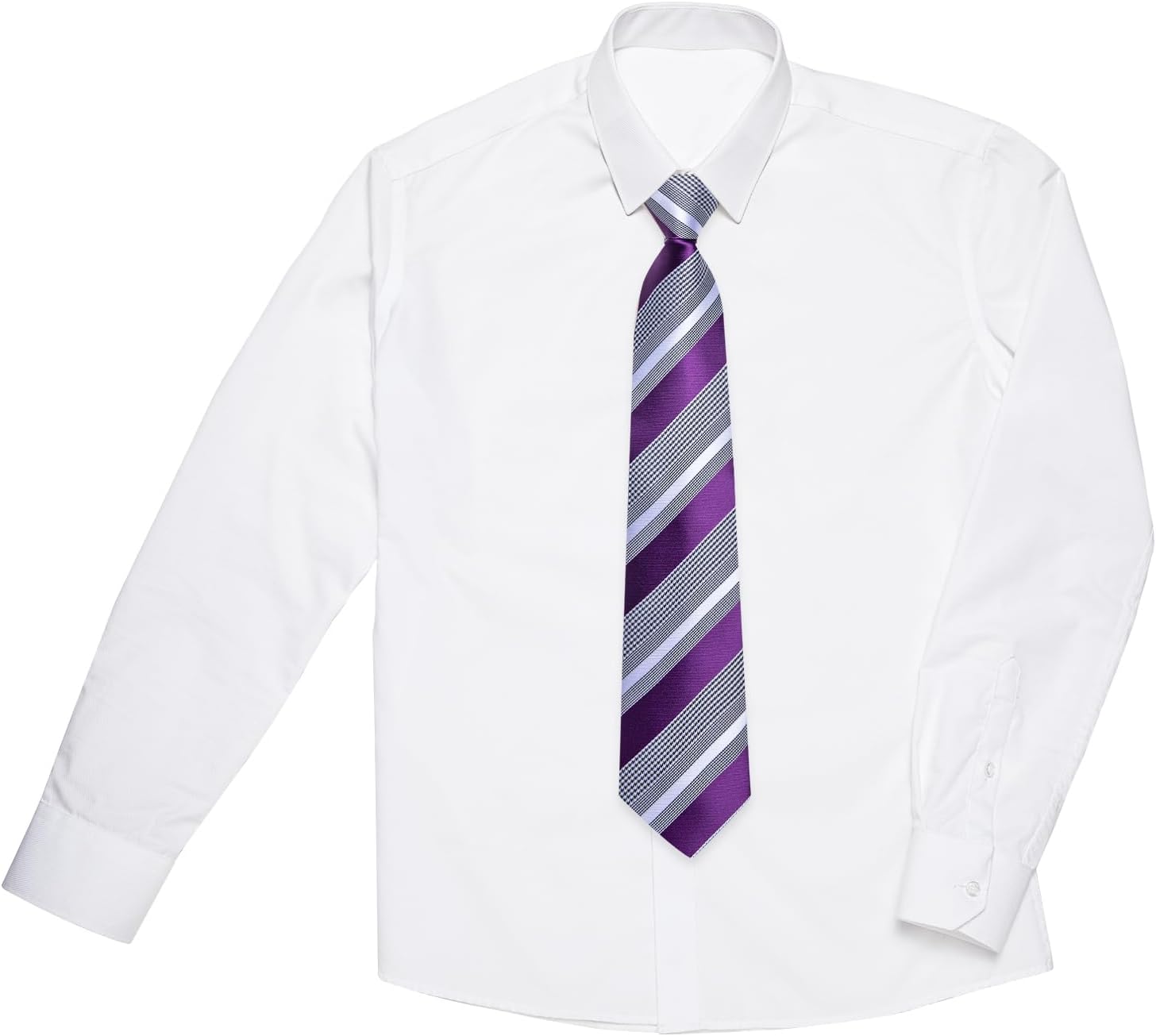 DiBanGu Boys Adjustable Tie and Pocket Square Pre-tied Zipper Necktie for Kids Wedding Party Graduation School Uniforms - Image 5