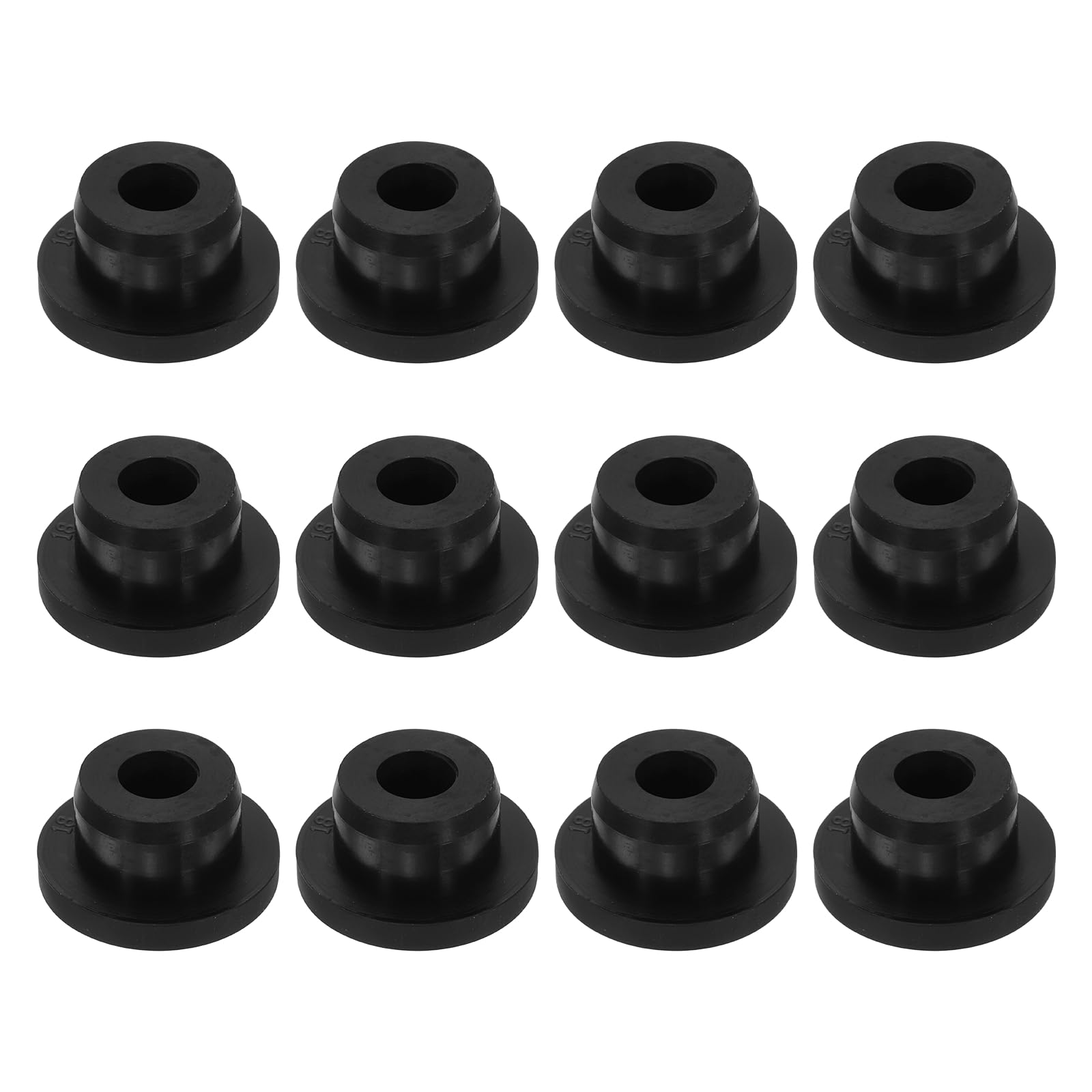 sourcing map 12 Pcs Black Plug Holes, Waterproof Rubber Button Plug for 17mm / 0.7" Hole Bottles Pipes End Caps Round Sealing Plugs Flexible Rubber Stoppers